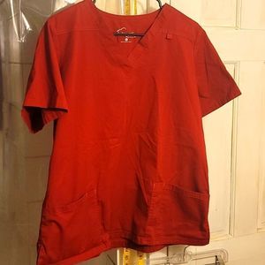 ButterSoft Stretch, Lg, Red Scrub Top, Think Valentines 💝